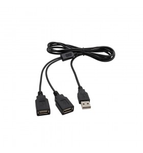 USB male to 2 female splitter charger cable 1.7M split line 11cm 